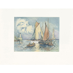 Engraving Tuna Boats - Henri-Lucien Cheffer