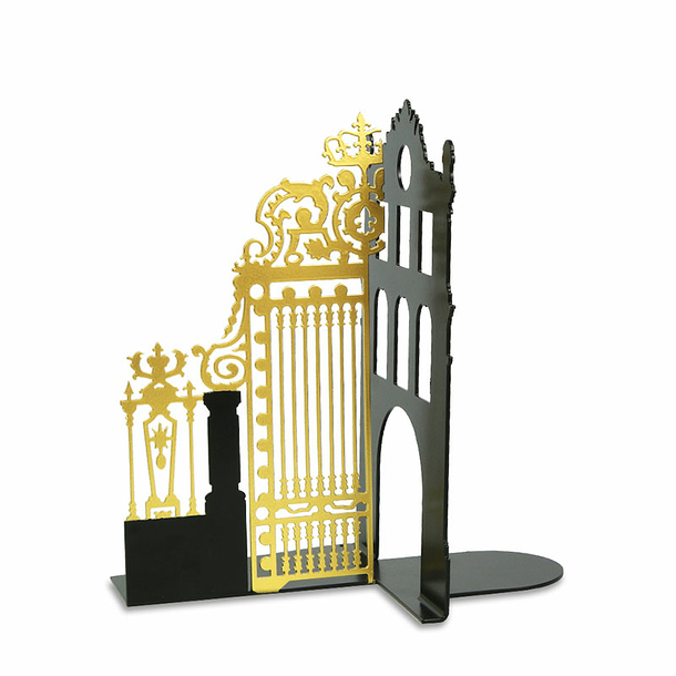 Gate of the Court of Honour Bookend - Matt black / Gold - Left