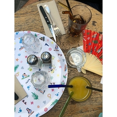 Set of 4 reusable Straws - At the beach ! Le Louvre by Antoine Corbineau