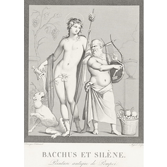 Bacchus et Silène, peinture antique de Pompeï - Boucher-Desnoyer