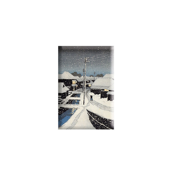 Magnet Kawase Hasui - Soir de neige au village de Terajima