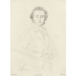 Portrait de Paganini, violoniste et compositeur - Ingres