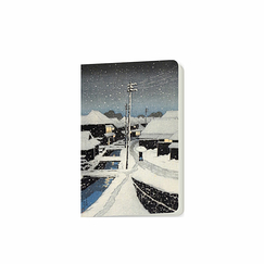 Carnet Kawase Hasui - Soir de neige au village de Terajima
