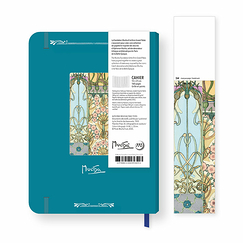 Notebook with Elastic Band Mucha - Blue Decorative Patterns (plate No. 30)