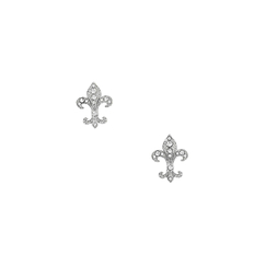 Earrings Fleur de lys with strass - Clips