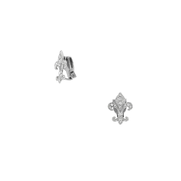 Earrings Fleur de lys with strass - Clips
