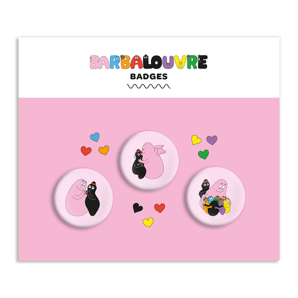 BarbaLouvre - Set of 3 Barbapapa and Barbamama pin's