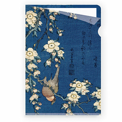 Sous-chemise A4 Katsushika Hokusai - Bouvreuil et cerisier-pleureur