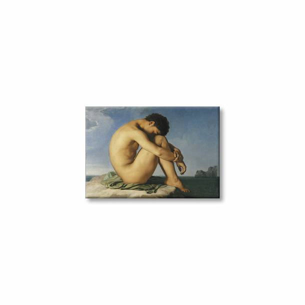 Magnet Flandrin - Naked Young Man Sitting by the Sea