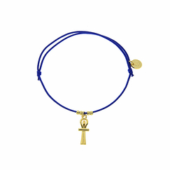Bracelet élastique avec charm Égyptien - Croix de Vie - Bleu