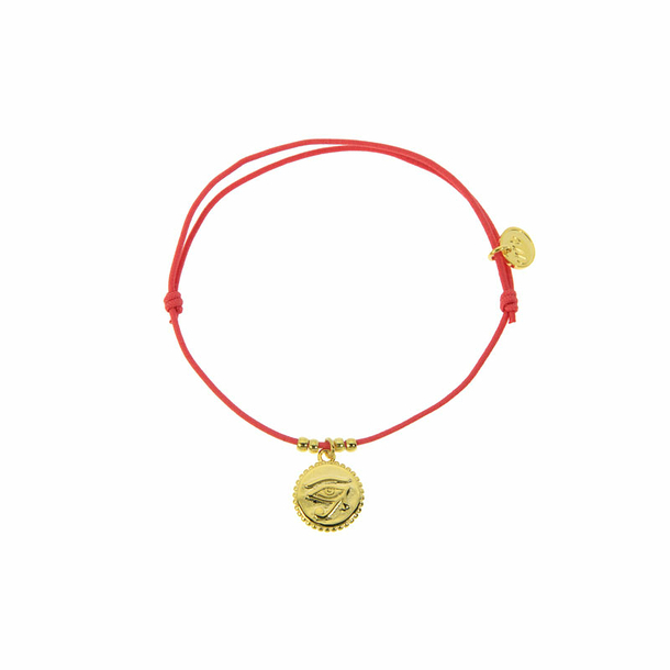 Bracelet élastique avec charm Égyptien - Œil - Rose