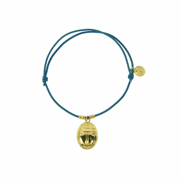 Egyptian Charm Bracelet - Scarab - Green
