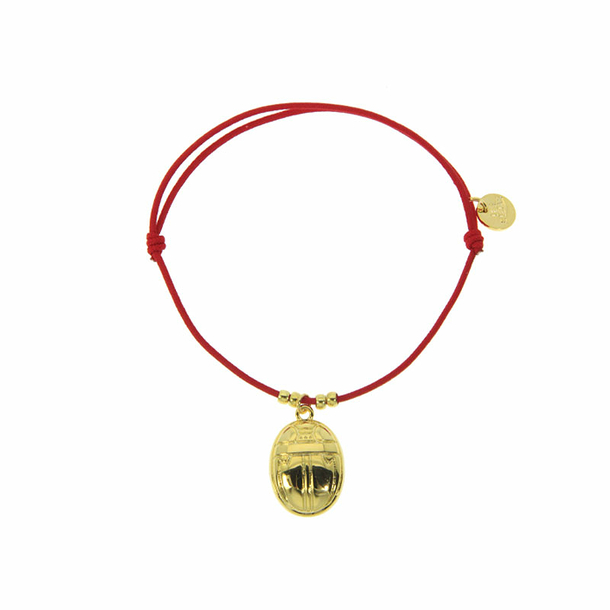 Egyptian Charm Bracelet - Scarab - Red