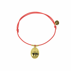 Bracelet élastique avec charm Égyptien - Scarabée - Rose