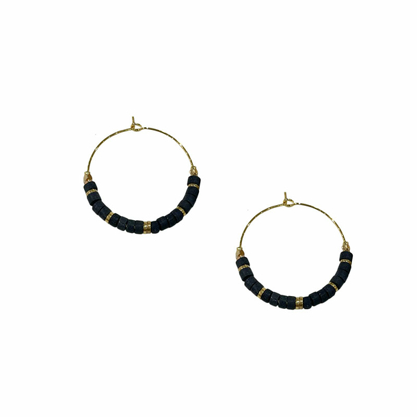 Creole Earrings - Onyx