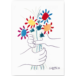 Image Luxe Pablo Picasso - La Paix (mains et bouquet de fleurs) - 30 x 40 cm