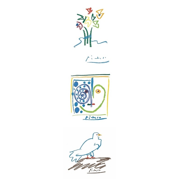 Bookmark Picasso - Flowers / "Ceci est mon cœur" / Juan the Pigeon