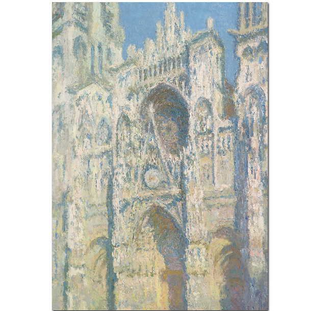 Carte postale "La cathédrale de Rouen. Le portail et la tour Saint-Romain, plein soleil"