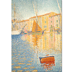 Postcard Seurat - The Red Buoy, Saint Tropez