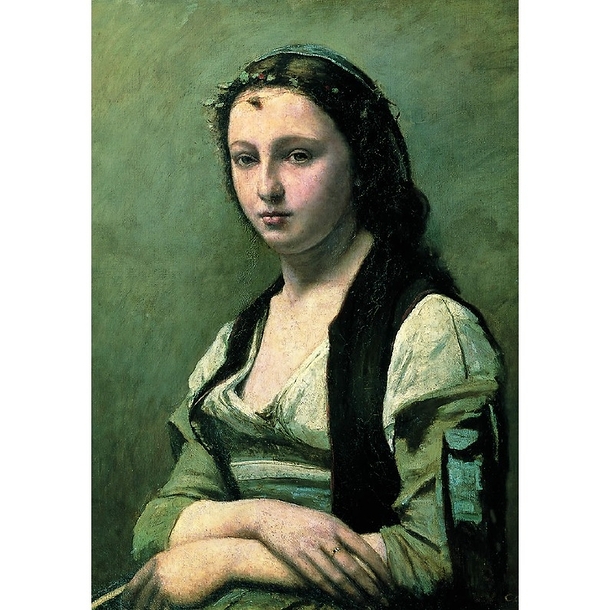 Postcard Corot - Woman with a Pearl