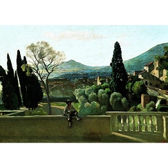 Postcard Corot - Tivoli, Gardens of the Villa d'Este