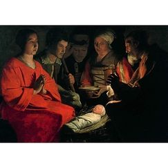 Postcard de la Tour - Adoration of the Shepherds