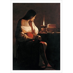 Postcard de la Tour - Magdalene with the Smoking Flame