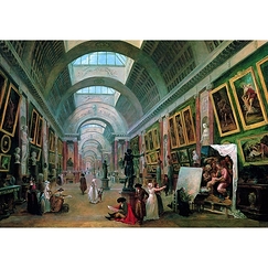 Postcard Hubert - The Grande Galerie of the Louvre after 1801