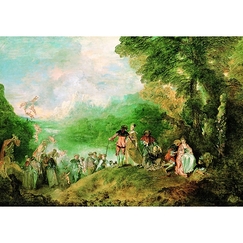 Postcard Watteau - The Embarkation for Cythera