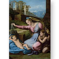 Postcard Raphael - Virgin with the Veil or Virgin with the Blue Diadem