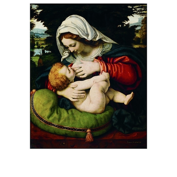 Carte postale "La Vierge au coussin vert"