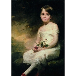 Carte postale "Petite fille tenant des fleurs dit aussi Innocence. Portrait de Nancy Graham"