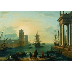 Carte postale "Port de mer, effet de brume"