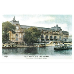 Carte postale "La gare d'Orsay - Vue extérieure, façade côté Seine"