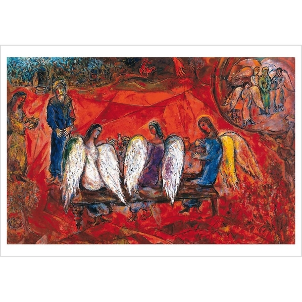 Postcard "Abraham and the three angels"
