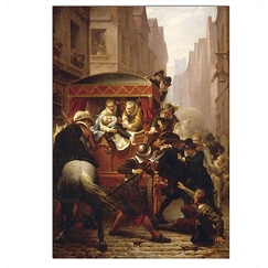 Carte postale "Assassinat de Henri IV et arrestation de Ravaillac le 14 mai 1610"
