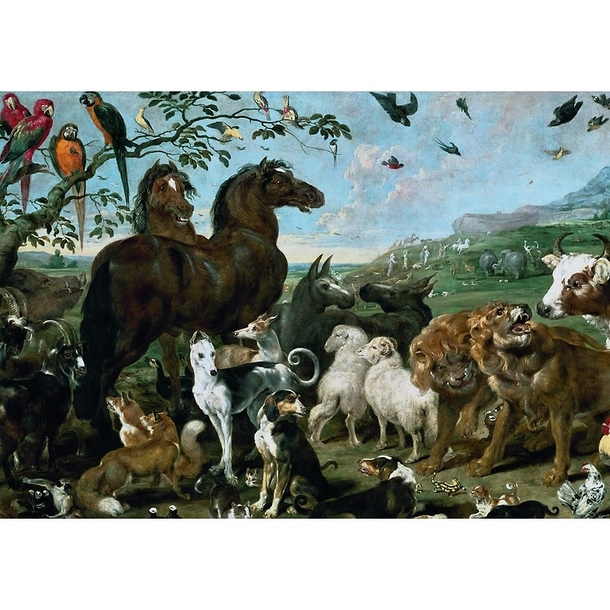 Carte postale "Entrée des animaux dans l'arche de Noé"