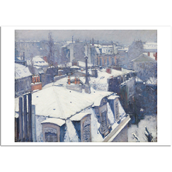 Postcard Caillebotte - Rooftops in the Snow