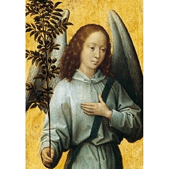 Postcard Memling - Angel Holding an Olive Branch