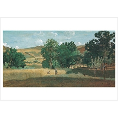 Postcard Corot - Wheat Field in the Morvan