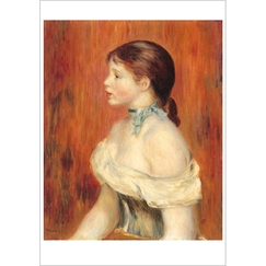Postcard Renoir - Young Woman with a Blue Ribbon