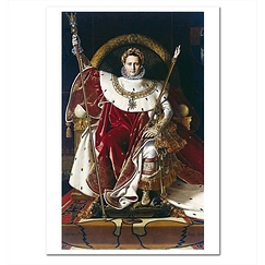 Carte postale "Napoléon 1er sur le trône impérial, en costume de sacre"