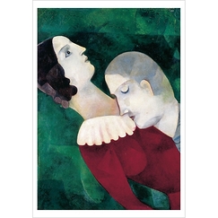 Postcard Chagall - The Lovers in Green