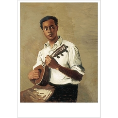 Postcard Derain - Black Man with Mandoline