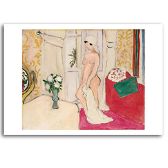 Carte postale "Le nu rose, ou la jeune fille et le vase de fleurs"