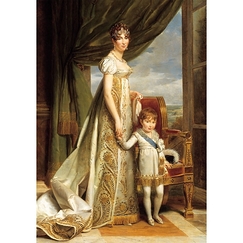 Carte postale "Portrait en pied de sa majesté la reine de Hollande avec le jeune prince royal"
