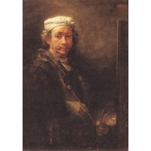 Postcard Rembrandt - Self Portrait at the Easel