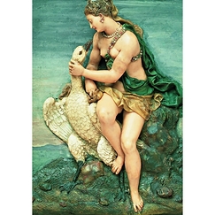 Postcard da Vinci - Leda and the Swan