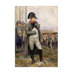 Carte postale "Napoléon 1er et son état major regardant défiler les grenadiers de la garde impériale (détail)"