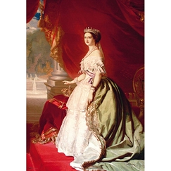 Carte postale "Portrait en pied de l'impératrice Eugénie"